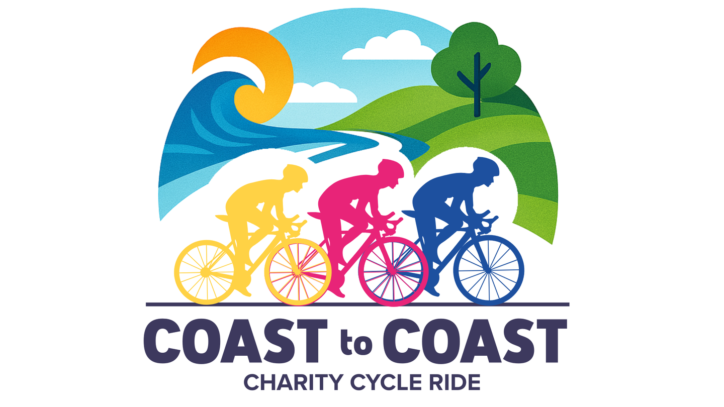 Pink, yellow and blue bicycle logo for Solving Kids' Cancer UK's charity cycle ride