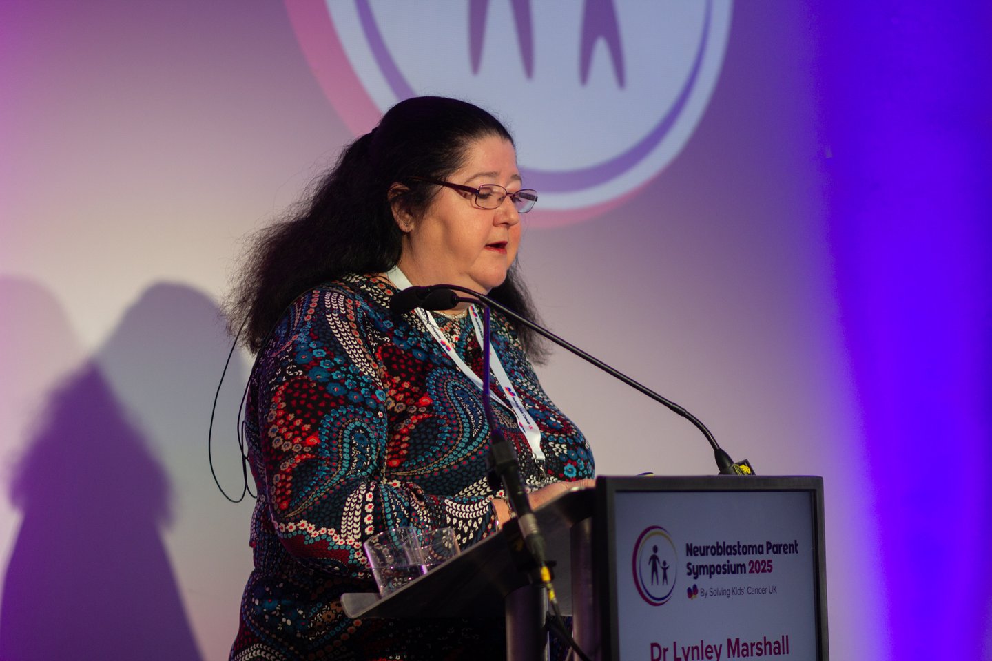 Dr Lynley Marshall presenting at Solving Kids' Cancer UK's Neuroblastoma Parent Symposium
