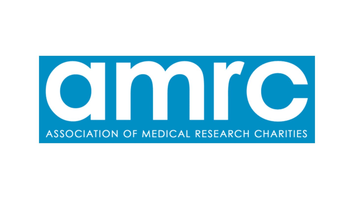 Association of Medical Research Charities blue and white logo